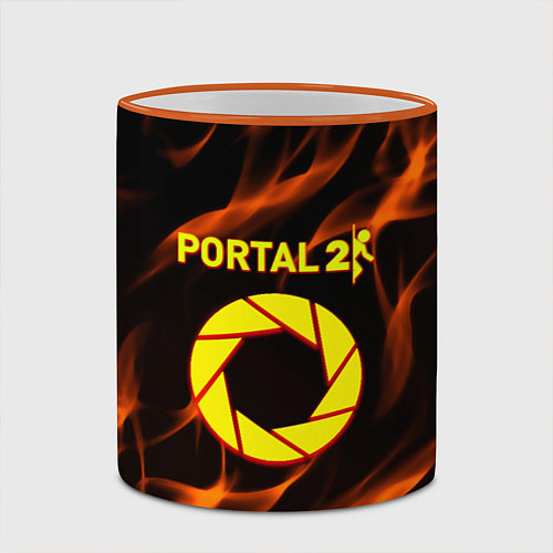 Кружка цветная Portal flame steel / 3D-Оранжевый кант – фото 2
