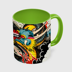 Кружка цветная Tekken dragon tatoo
