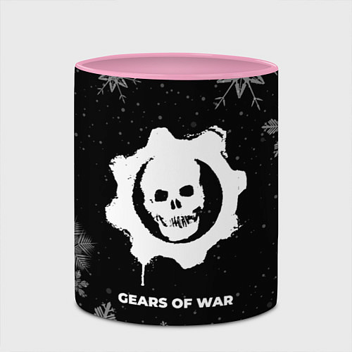 Кружка цветная Снежный Gears of War / 3D-Белый + розовый – фото 2