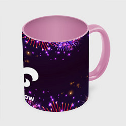 Кружка 3D Праздничный Saints Row, цвет: 3D-белый + розовый