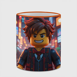Кружка 3D Роблокс вечерние огни, цвет: 3D-оранжевый кант — фото 2