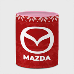 Кружка 3D Новогодний Mazda, цвет: 3D-белый + розовый — фото 2