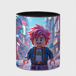Кружка 3D Роблокс с розовыми волосами, цвет: 3D-белый + черный — фото 2