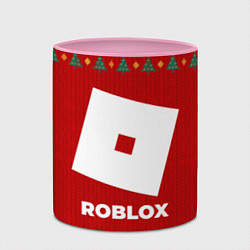 Кружка 3D Roblox new year, цвет: 3D-белый + розовый — фото 2