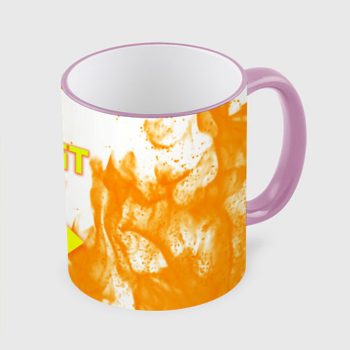 Кружка цветная Rust flame / 3D-Розовый кант – фото 1