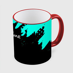 Кружка 3D Warframe краски голубые, цвет: 3D-красный кант