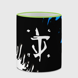 Кружка 3D Doom краски лого текстура, цвет: 3D-светло-зеленый кант — фото 2
