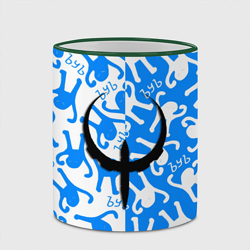 Кружка цветная Ъуъ съука x quake / 3D-Зеленый кант – фото 2