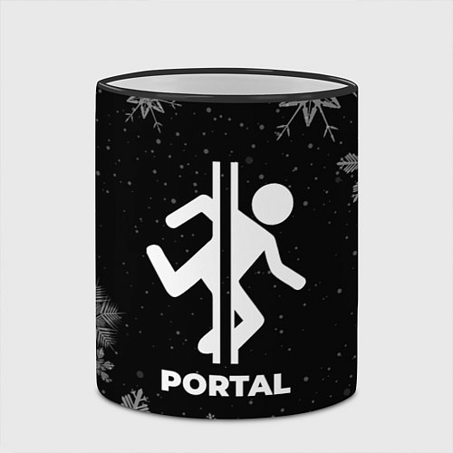 Кружка цветная Снежный Portal / 3D-Черный кант – фото 2