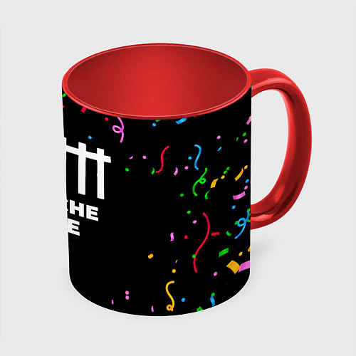 Кружка цветная Depeche Mode конфети / 3D-Белый + красный – фото 1