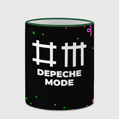 Кружка цветная Depeche Mode конфети / 3D-Зеленый кант – фото 2