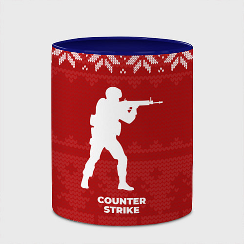 Кружка цветная Новогодний Counter Strike / 3D-Белый + синий – фото 2