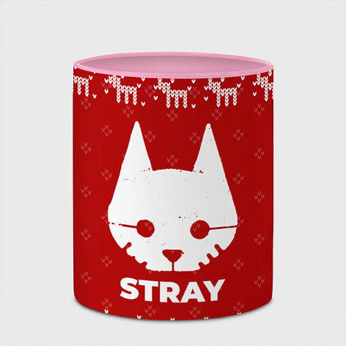 Кружка цветная Новогодний Stray с оленями / 3D-Белый + розовый – фото 2