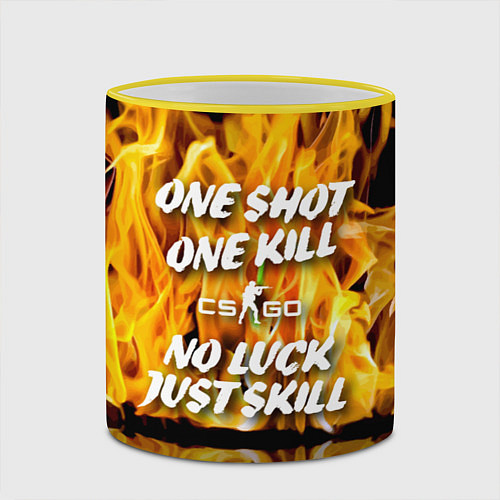 Кружка цветная Counter Strike - motto flame / 3D-Желтый кант – фото 2