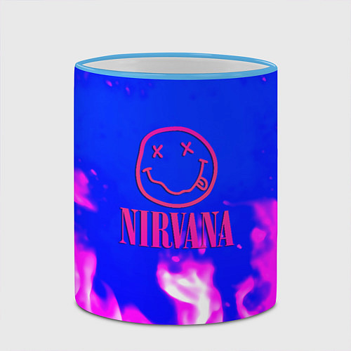 Кружка цветная Nirvana neon flame / 3D-Небесно-голубой кант – фото 2