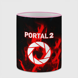 Кружка 3D Portal flame steel game, цвет: 3D-розовый кант — фото 2