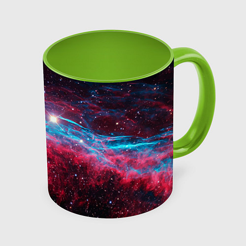Кружка цветная Uy scuti star - neon space / 3D-Белый + светло-зеленый – фото 1
