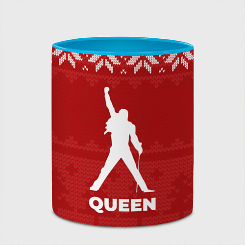 Кружка цветная Новогодний Queen / 3D-Белый + небесно-голубой – фото 2