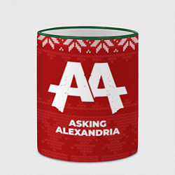 Кружка 3D Новогодний Asking Alexandria, цвет: 3D-зеленый кант — фото 2