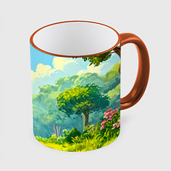 Кружка 3D Слоненок в лесу, цвет: 3D-оранжевый кант