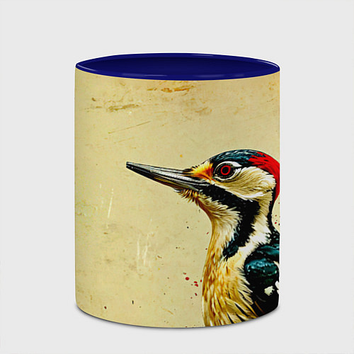 Кружка цветная Большой дятел / 3D-Белый + синий – фото 2