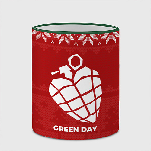 Кружка цветная Новогодний Green Day / 3D-Зеленый кант – фото 2