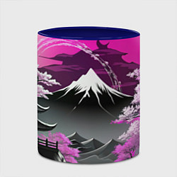 Кружка 3D Япония природа в коллаже, цвет: 3D-белый + синий — фото 2