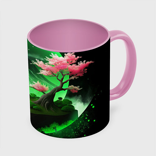Кружка цветная Green nature Japan / 3D-Белый + розовый – фото 1