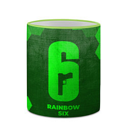 Кружка 3D Rainbow Six - green gradient, цвет: 3D-светло-зеленый кант — фото 2