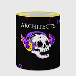 Кружка 3D Architects неоновый череп, цвет: 3D-желтый кант — фото 2