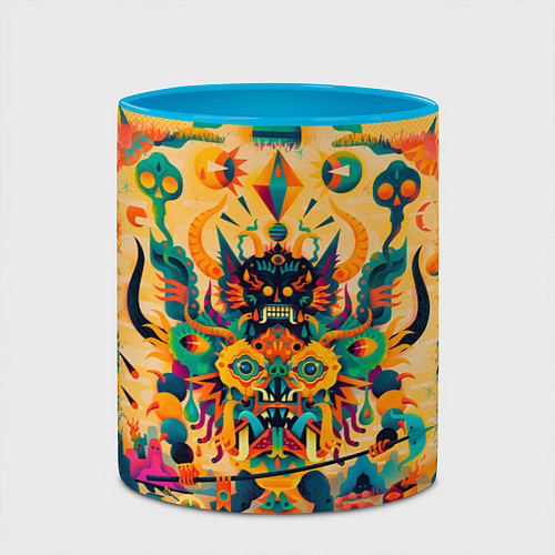 Кружка цветная Китайский монстр / 3D-Белый + небесно-голубой – фото 2