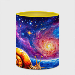 Кружка 3D Улитка и космос, цвет: 3D-белый + желтый — фото 2