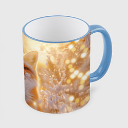 Кружка цветная Лисица и блестящий снег