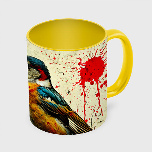 Кружка цветная Кукушка / 3D-Белый + желтый – фото 1