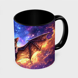 Кружка цветная Летучая мышь в космосе