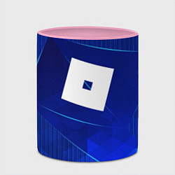 Кружка 3D Roblox blue poly, цвет: 3D-белый + розовый — фото 2