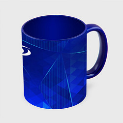 Кружка 3D Ateez blue poly, цвет: 3D-белый + синий