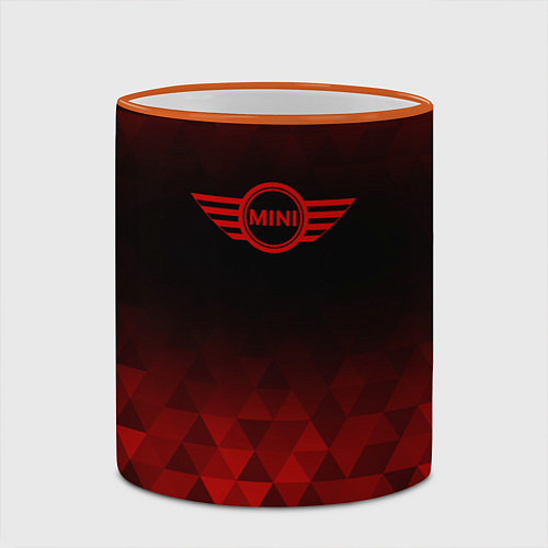 Кружка цветная Mini red poly / 3D-Оранжевый кант – фото 2