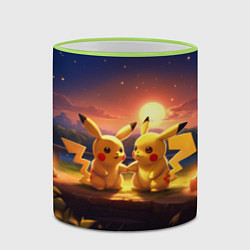 Кружка 3D Пикачу - день святого Валентина, цвет: 3D-светло-зеленый кант — фото 2