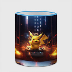 Кружка 3D Пикачу на диджейской стойке, цвет: 3D-небесно-голубой кант — фото 2