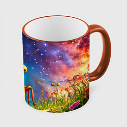 Кружка цветная Богомол и звездное небо