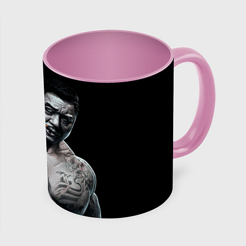 Кружка цветная Ma Dong Seok - yakudza / 3D-Белый + розовый – фото 1