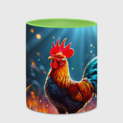 Кружка 3D Блестящий петух, цвет: 3D-белый + светло-зеленый — фото 2