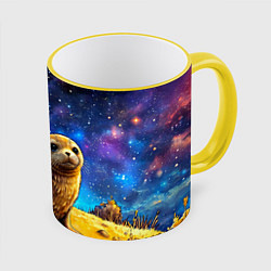 Кружка цветная Тюлень в космосе