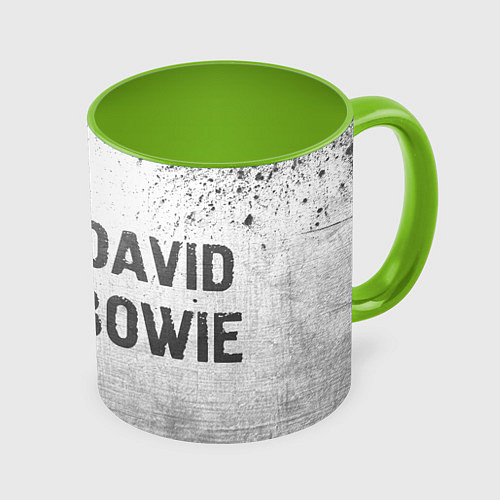 Кружка цветная David Bowie - white gradient по-горизонтали / 3D-Белый + светло-зеленый – фото 1
