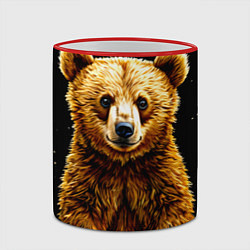 Кружка 3D Медведь бурый, цвет: 3D-красный кант — фото 2