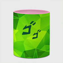 Кружка 3D JoJo Bizarre Adventure green poly, цвет: 3D-белый + розовый — фото 2