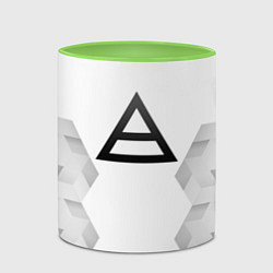 Кружка 3D Thirty Seconds to Mars white poly, цвет: 3D-белый + светло-зеленый — фото 2