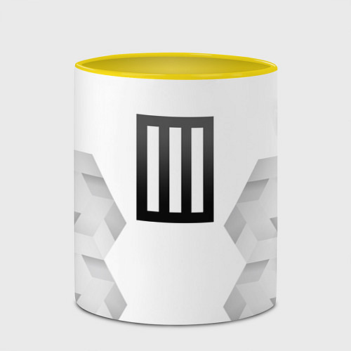 Кружка цветная Paramore white poly / 3D-Белый + желтый – фото 2