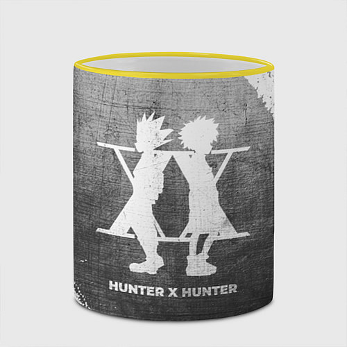 Кружка цветная Hunter x Hunter - grey gradient / 3D-Желтый кант – фото 2